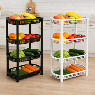 Fruteira Organizadora de Chão 4 Andares Em Plástico Multiuso em Oferta na Shopee