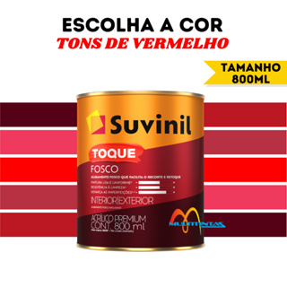 Tinta Acrílica Fosco 800ml Tons De Vermelho Parede Toque Fosco Suvinil em Oferta na Shopee