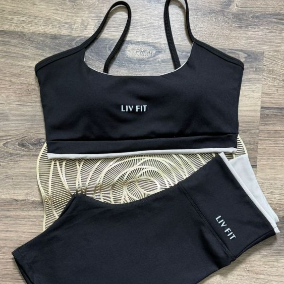 Conjunto Poliamida Feminino Top Bojo Removível + Shorts Grosso Zero Transparência Modelador FItness