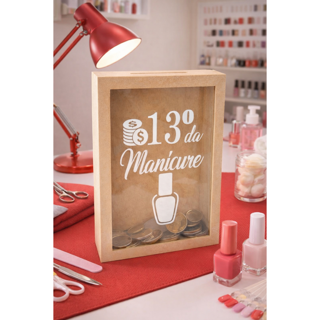 Quadro Cofre 27x17 13° Da Manicure Com acrílico E Adesivo