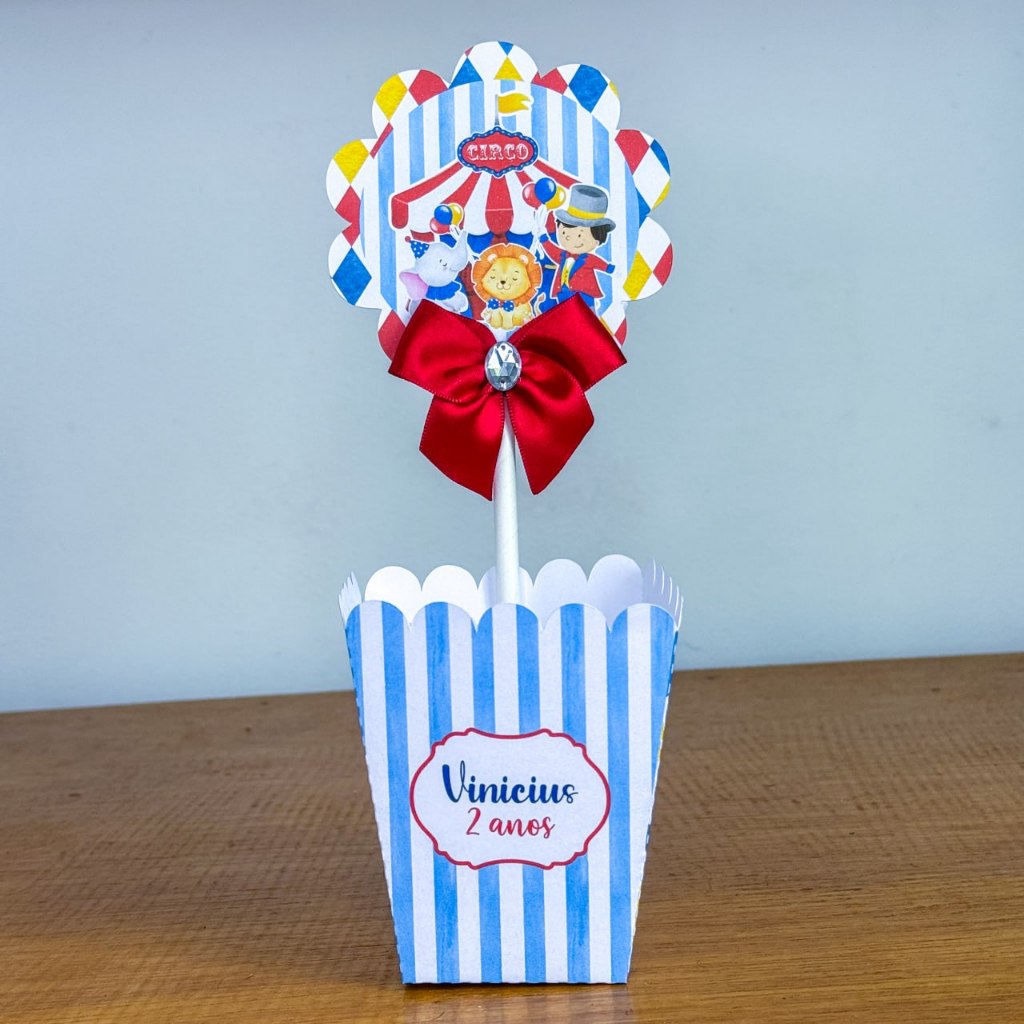 Envio Rápido Kit Centro De Mesa Personalizada Circo | Enfeite Cachepô | Decoração