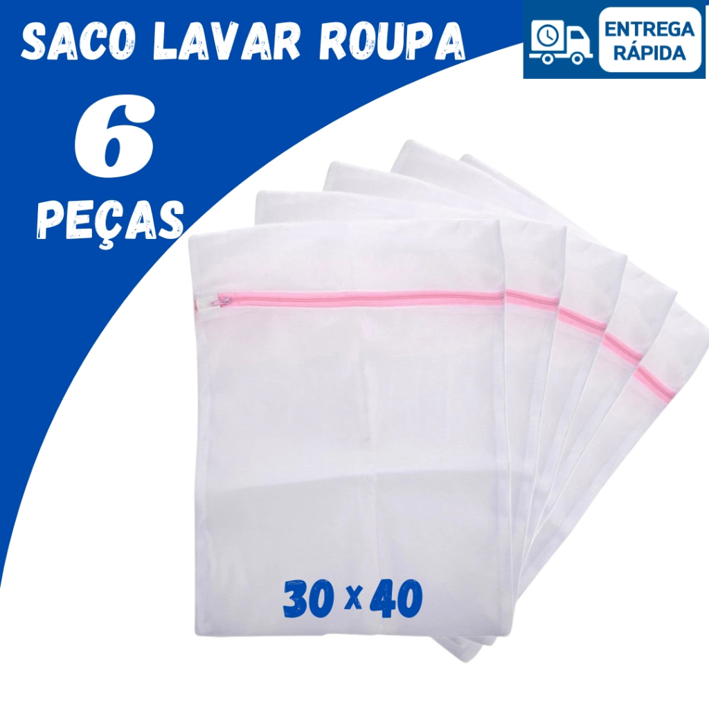 Kit Saco Lavar Roupa 30x40 para Lavadora Maquina Roupa Delicada Intima Tanquinho Alta Qualidade