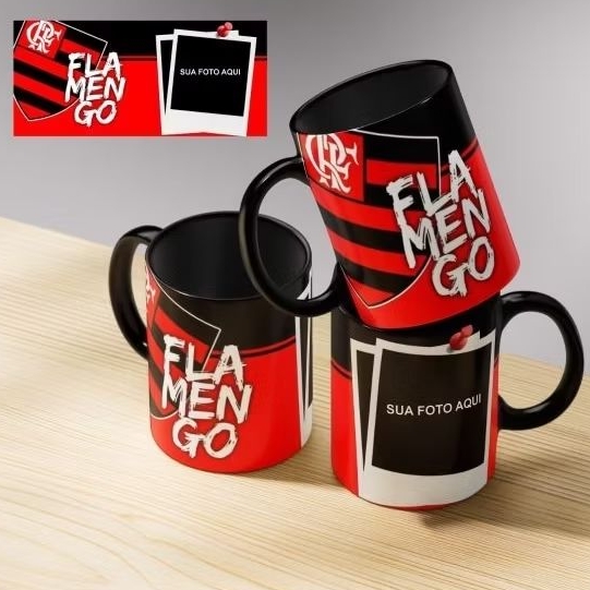 Caneca De Porcelana Estampa Do Flamengo Personalizada Com Sua Foto Xícara Perfeita Para Presente