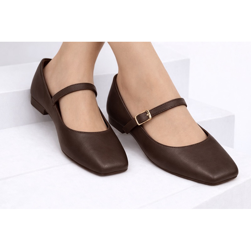 Sapatilha boneca sapato feminino bailarina bico quadrado  mary jane vintage tendencia em Oferta na Shopee