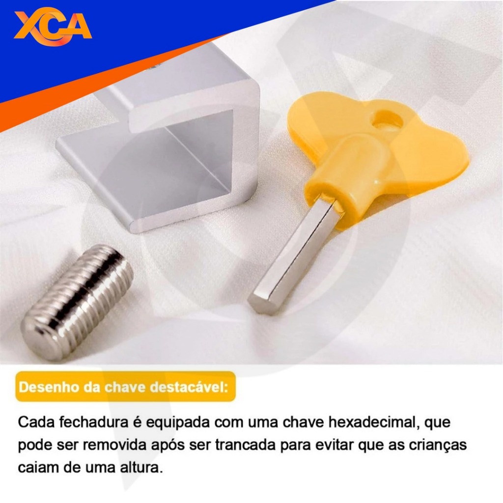 Bloqueador Janela Correr Proteção Infantil Com Chave Trava Porta Deslizante Segurança Bebê