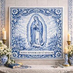 Nossa Senhora de Guadalupe - Azulejo Decorativo - 15x15 Cm