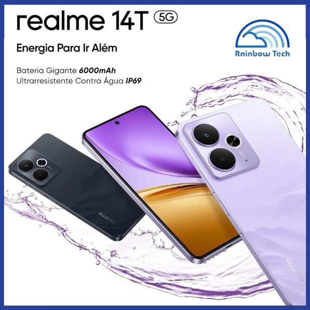 REALME 14T 5G 256GB + 8GB RAM 120 Hz CÂMERA 50MP 6000mAh NFC em Oferta na Shopee