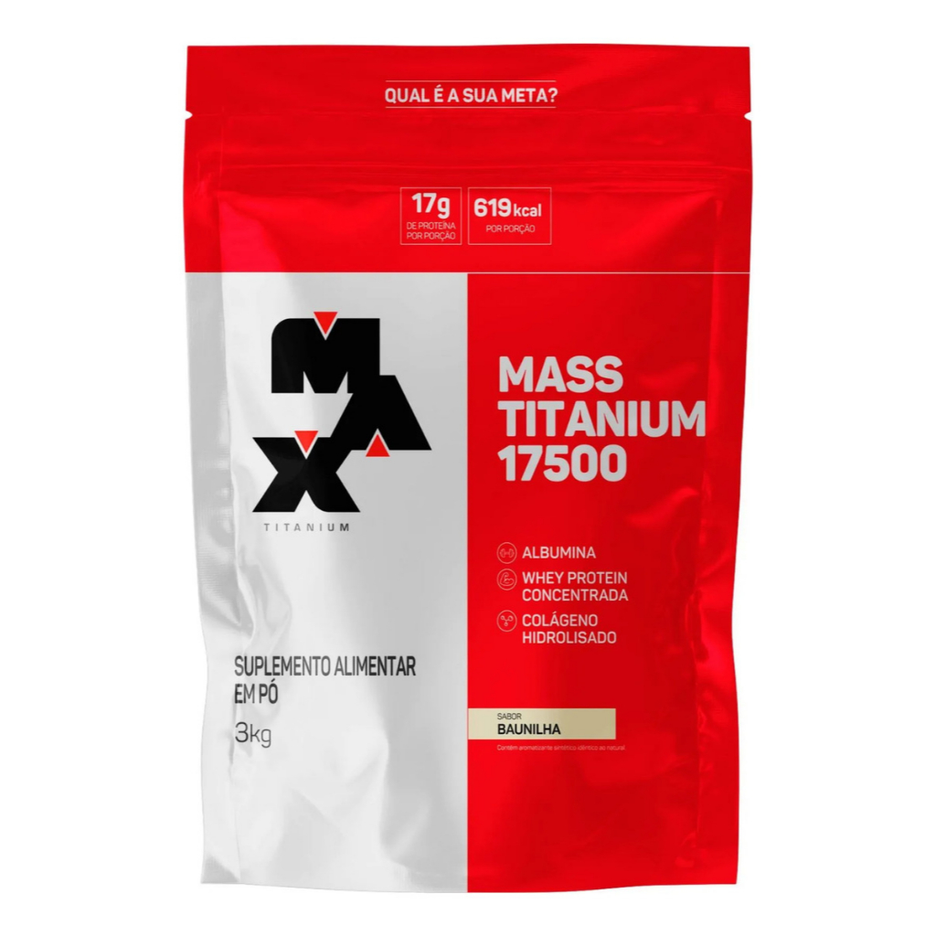 Hipercalórico Mass Titanium 17500 3kg Max Titanium Baunilha