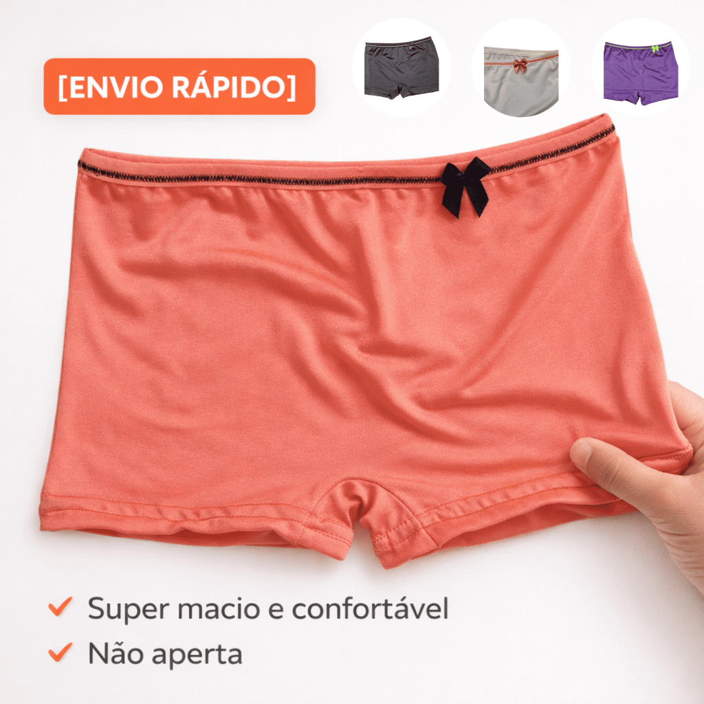 Kit Calcinha Boxer Infantil | 2, 4, 8 ou 10 Peças |Confortável Flexível| Para Meninas de 2 a 10 Anos