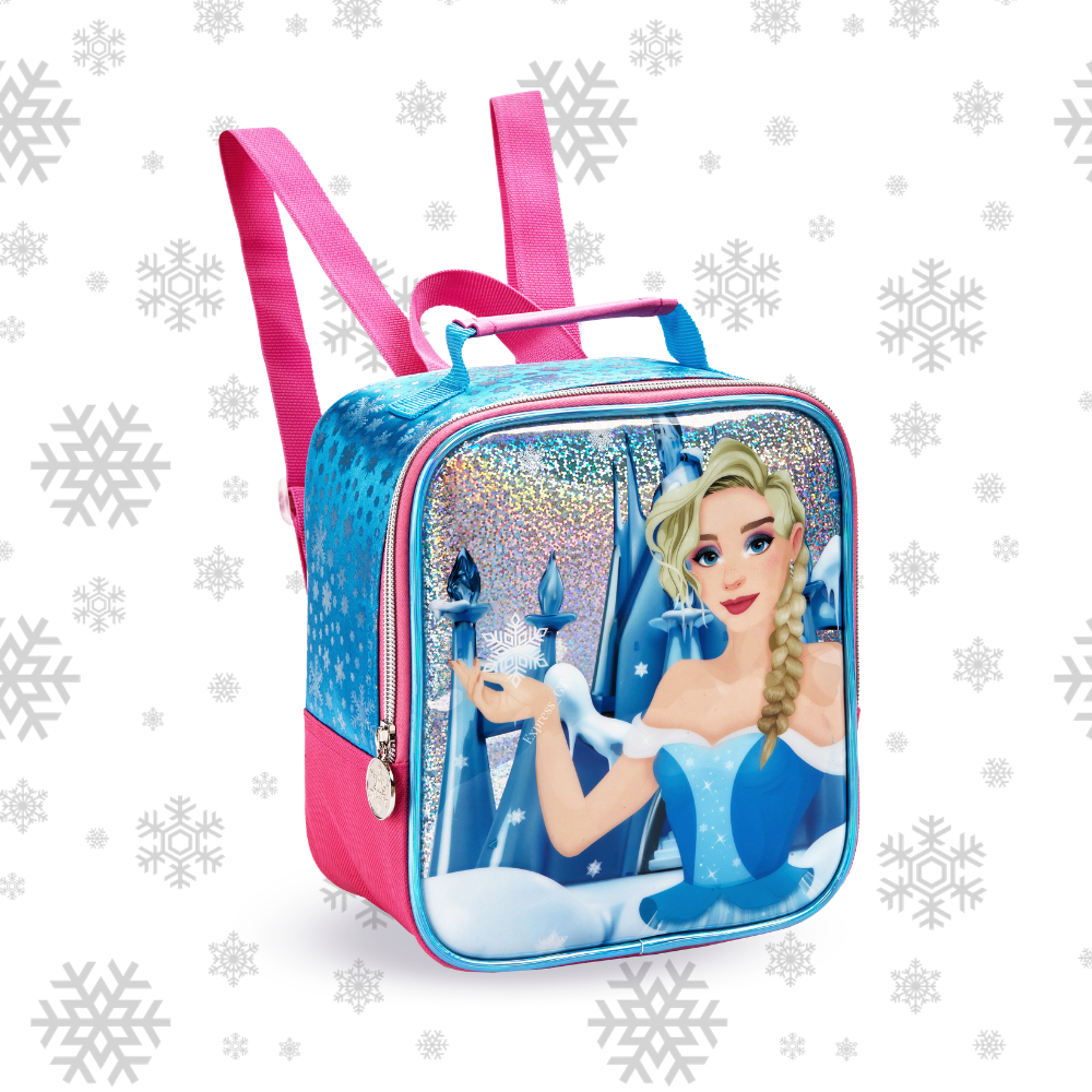 Lancheira Térmica Princesa Infantil Menina Escolar Frozen com Glitter Feminina Reforçada