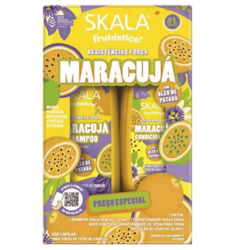 Kit Skala Frutástica Maracujá Shampoo 325ml+Condicionador 200ml - Resistência e Força