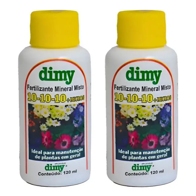 Kit 2 Fertilizantes Dimy 10-10-10 Líquido 120ml – Nutrição Completa