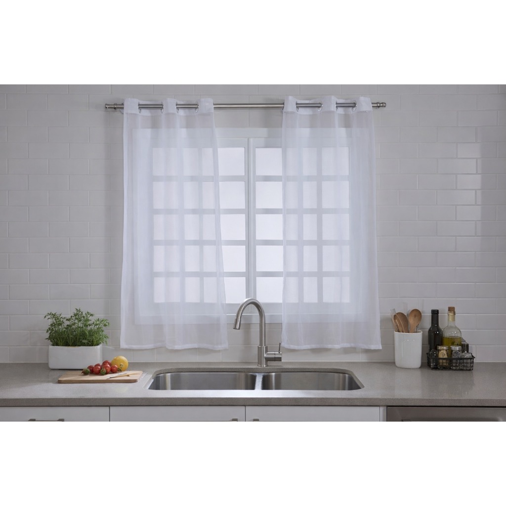 Cortina de voil para cozinha 2,00X1,40 sem forro transparente
