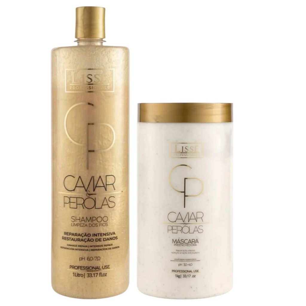 Lissé - Kit shampoo 1L & mascara caviar 1KG em Oferta na Shopee