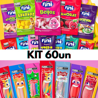 Kit 60 Pacotes Bala Fini ou Docile Sabores Variados em Oferta na Shopee