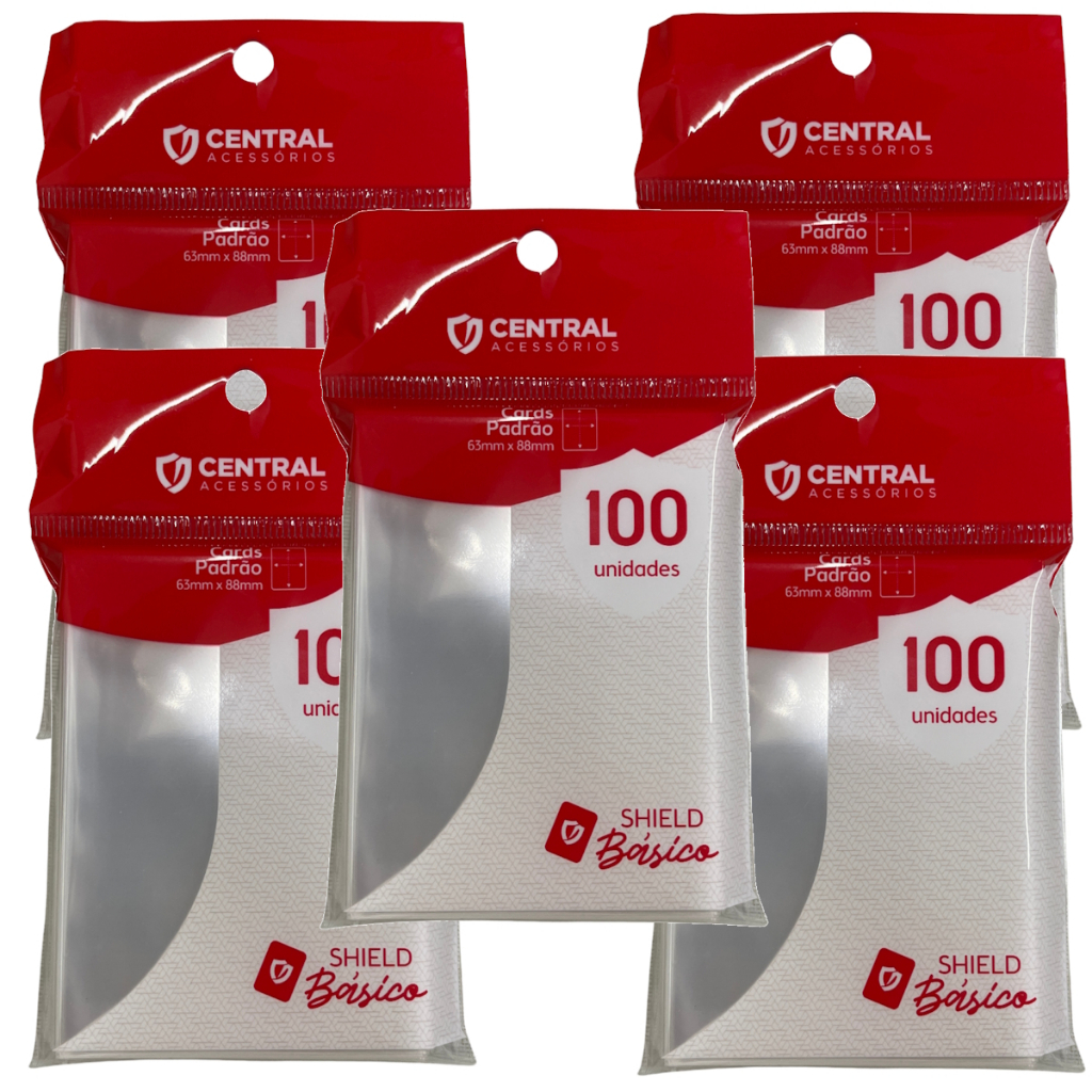 500 Sleeves Shields Central Shield Básico Cartas Pokémon Magic One Piece Flesh and Blood Lorcana