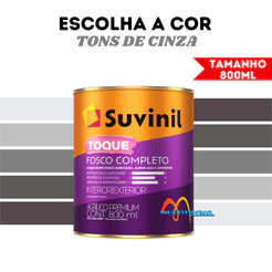 Tinta Acrílica Fosco 800ml Tons De Cinza Toque Fosco Completo Parede Suvinil