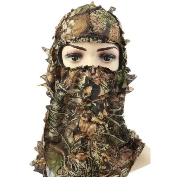 Balaclava Touca Capuz Camuflada Folha 3D Ghillie – Tamanho Único