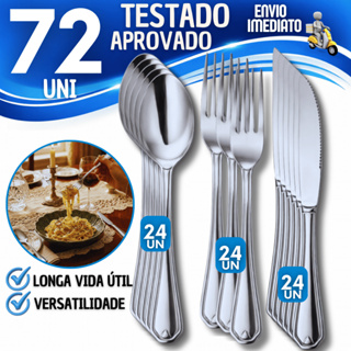 72/48//24/18 – Facas  Garfos Colheres Duráveis para Casa Festas Kit de Talheres em Oferta na Shopee