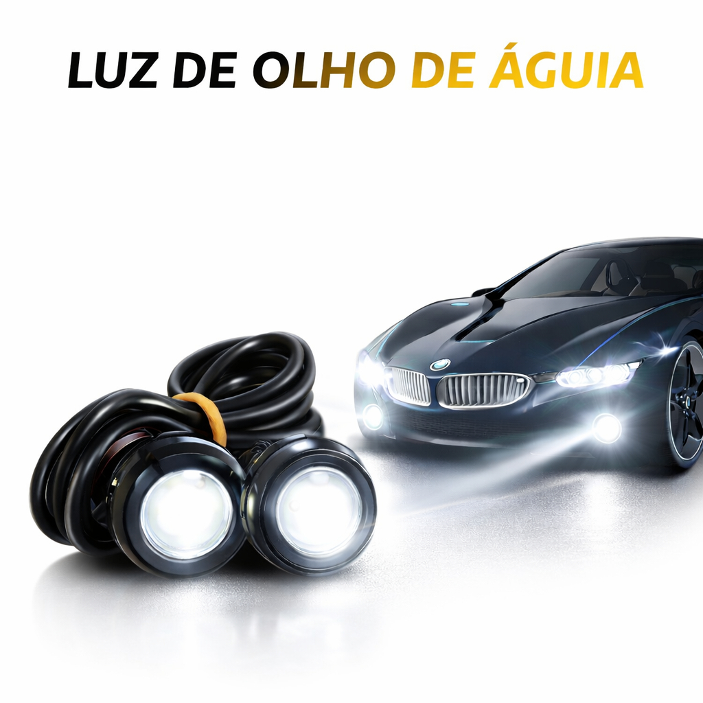 Farol Auxiliar de LED Olho de Águia 18/23 mm Estacionamento Alerta Multicolor Carro Motocicleta Carpei