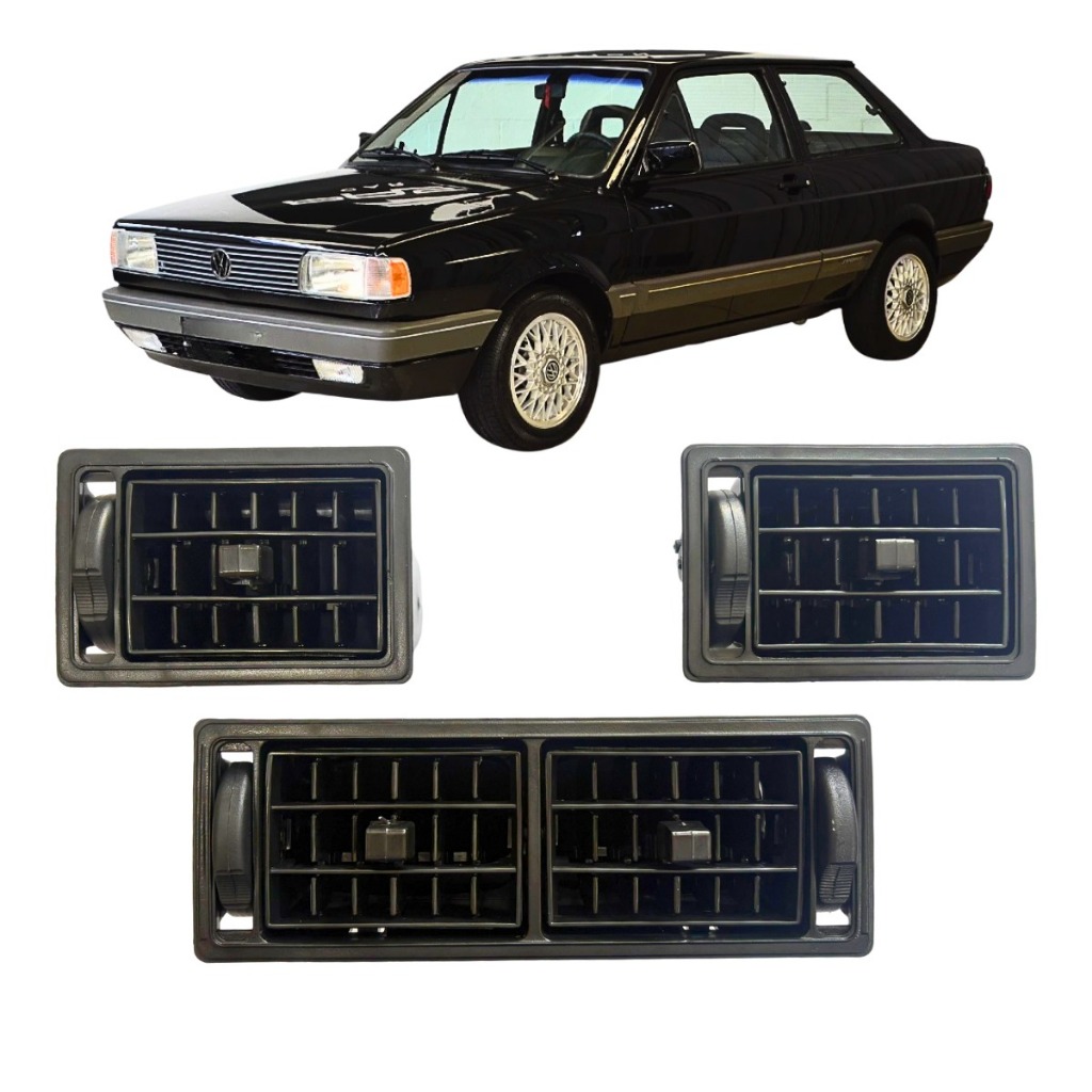 Kit Difusor Grade Ar Duplo Moldura Central Lateral Voyage Quadrado Sport Gl Gls Painel CL Satelite