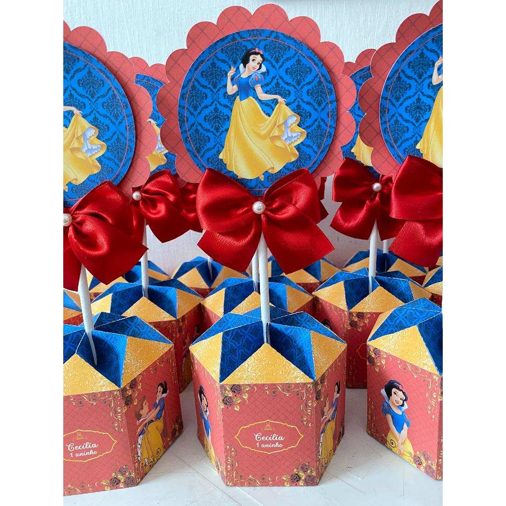 Centro de mesa Branca de Neve | Cachepô | Arranjo de mesa | Lembrancinhas | Festa infantil