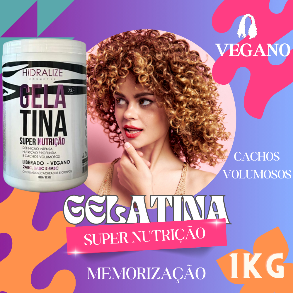 Gelatina Capilar Hidratação Nutrição Vegana 72 hs Hidralise 1kg em Oferta na Shopee