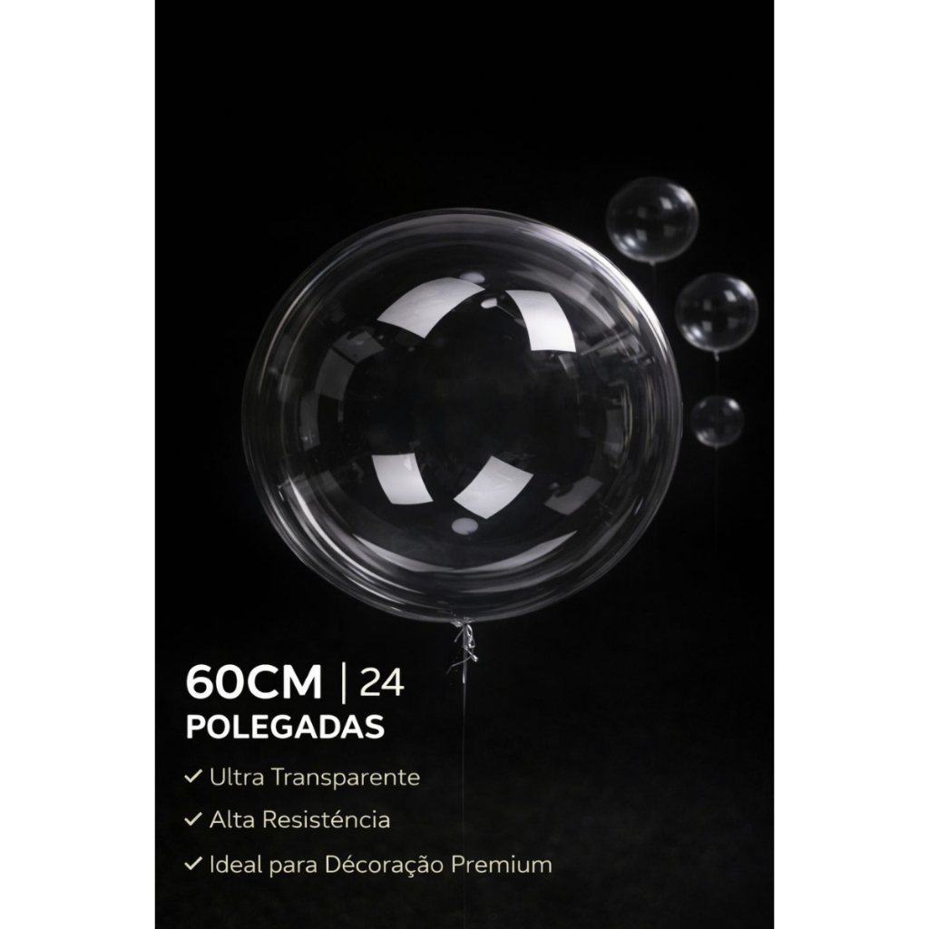 Kit 05/10/20/50 Balão Bubble 24 Polegadas Transparente Bolha - 10/18/24/36 Polegadas
