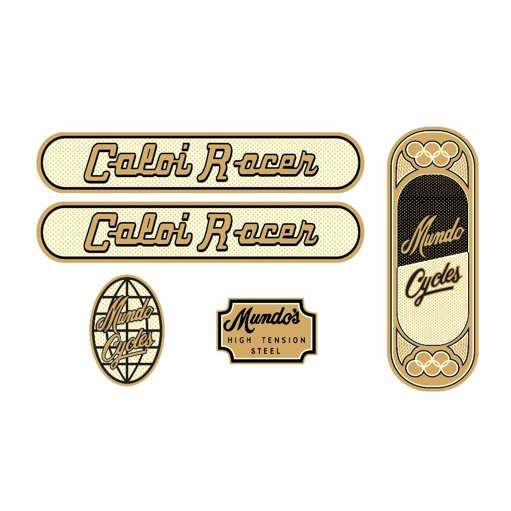 Adesivos Bicicleta Caloi Racer Mundo Cycles Metalizado Dourado