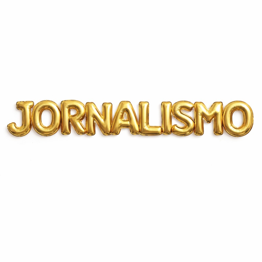 Balões metalizados decoração formatura JORNALISMO fotos letras palavras