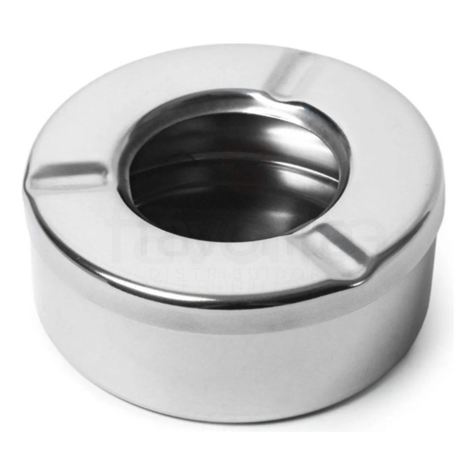 Cinzeiro Redondo em Metal Discreto