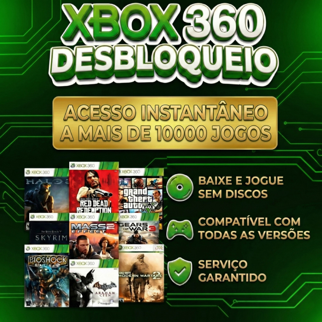 Desbloqueio Automático Xbox 360 | + 10000 Jogos e Emuladores | Pen Drive 32GB incluso em Oferta na Shopee