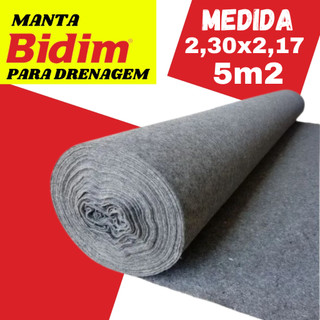 Manta Geotextil Bidim Original Drenagem 5 Mts 2,30x2,17 Para Vasos Jardineiras Jardim