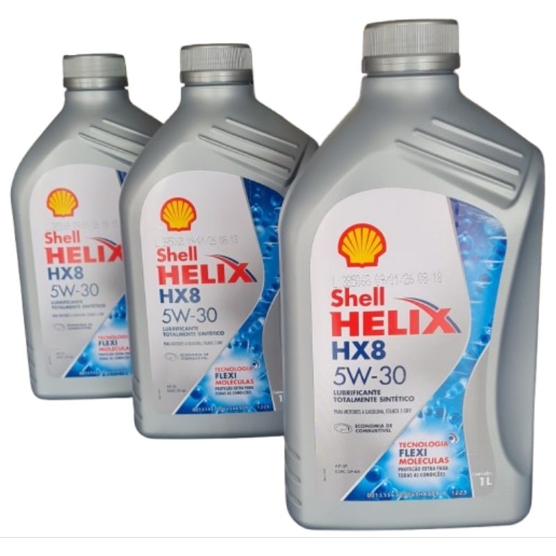 KIT 3 LITROS OLEO SHELL HELIX HX8 5W30 SINTETICO KIT 3L