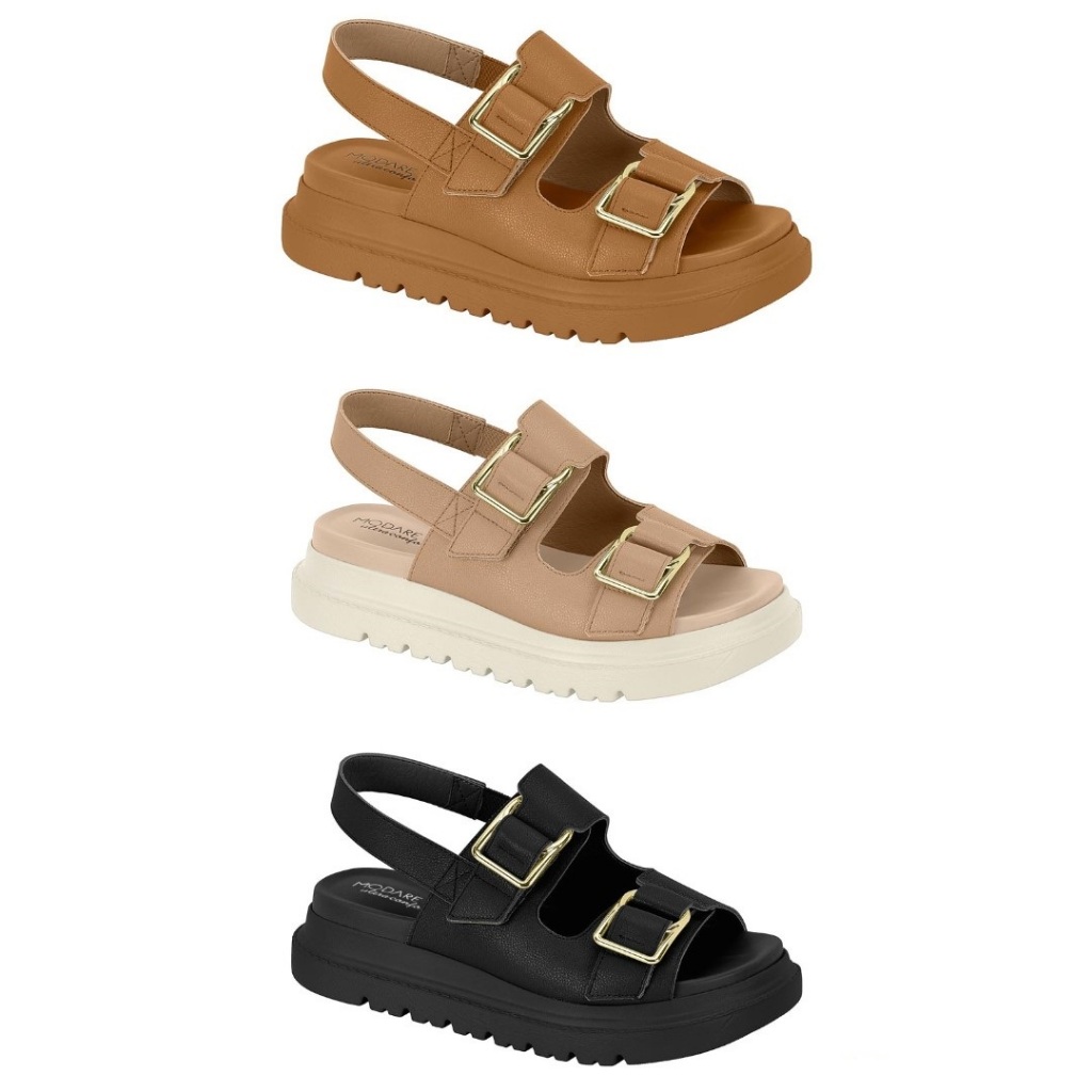 Sandália Papete Feminina Ortopédica Modare Ultraconforto Flatform Velcro Plataforma 7200.102 em Oferta na Shopee