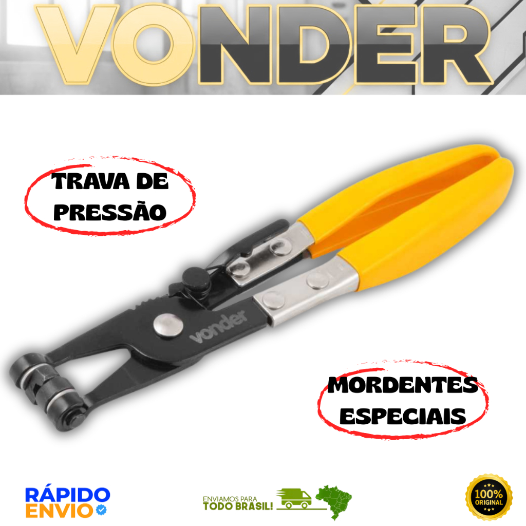 Alicate Para Abraçadeira Elástica Trava De Pressão 9'' Vonder Resistente Oferta Premium Original Top