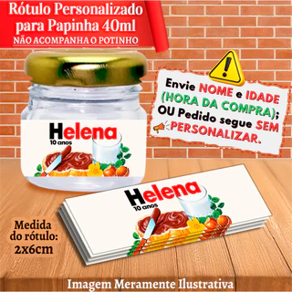 Rótulos adesivos Tema Nutella Personalizado para Papinha 40ml 40g