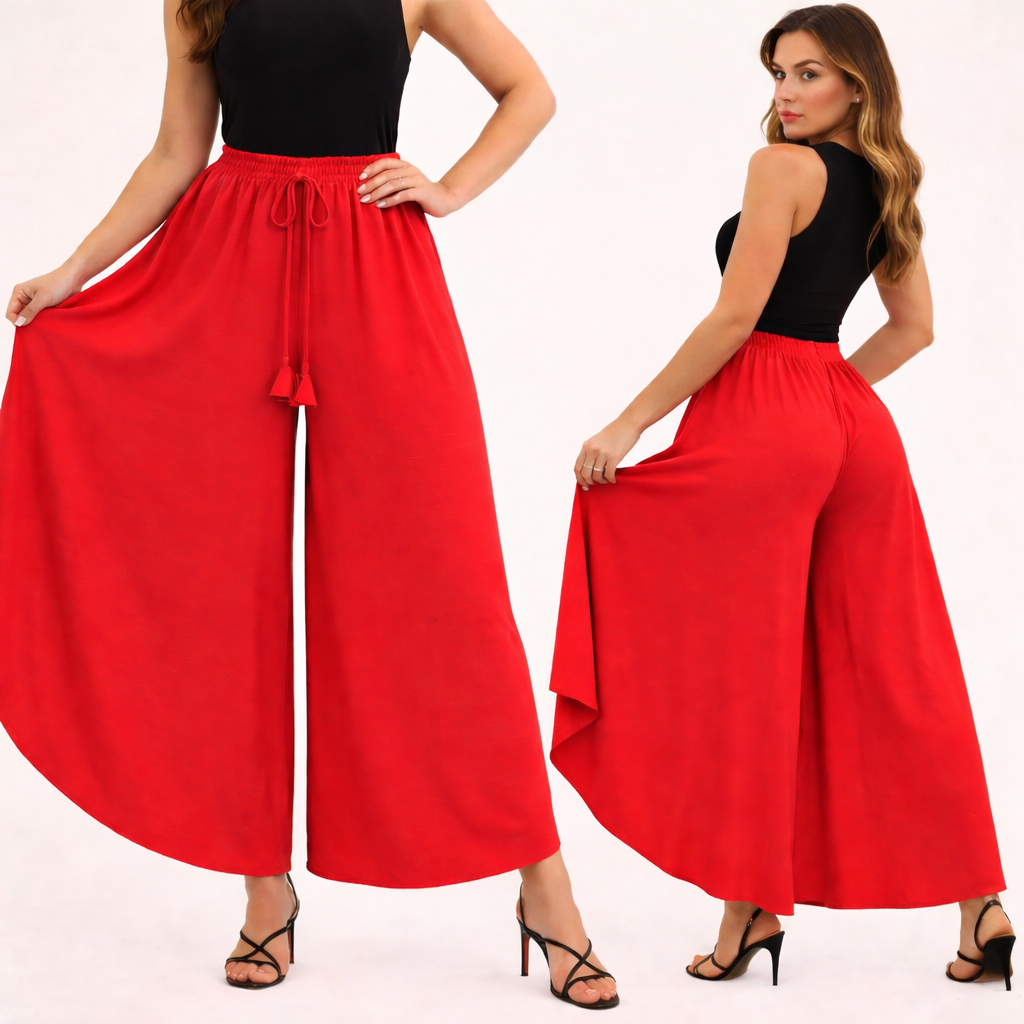 CALÇA PANTALONA FEMININA EVAZÊ GODÊ DUNA CINTURA ALTA  M|G|GG -  |5088| Lançamento em Oferta na Shopee