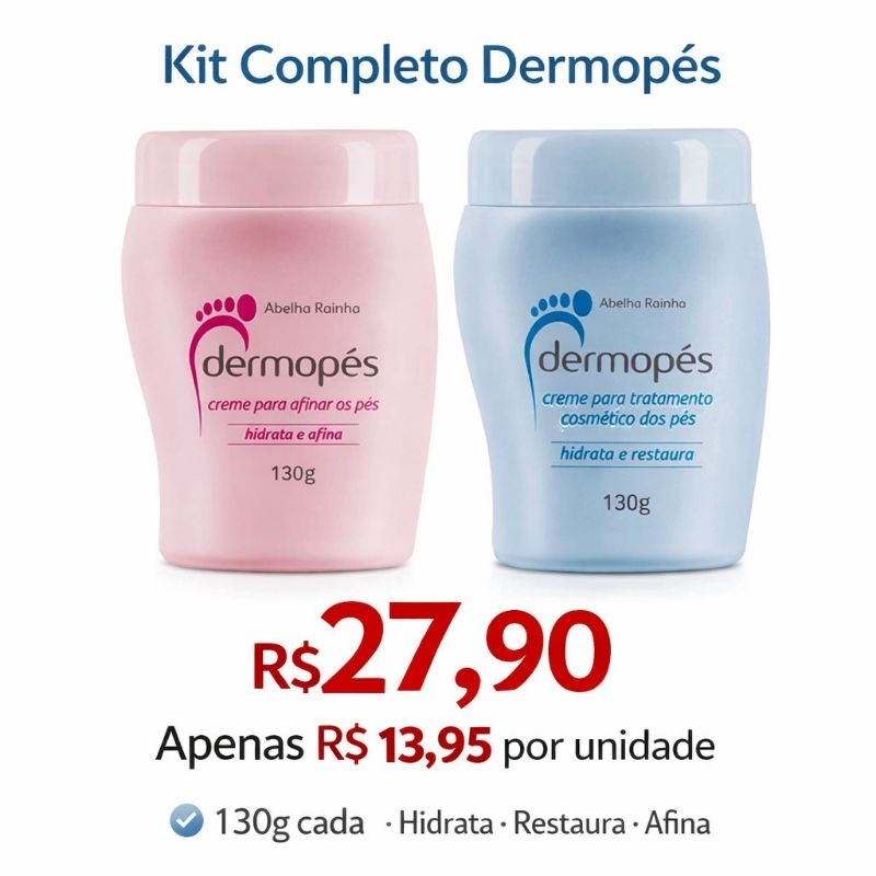 Kit 2x Dermopés 130g Creme Para os Pés Hidrata e Restaura Super Oferta 27,90