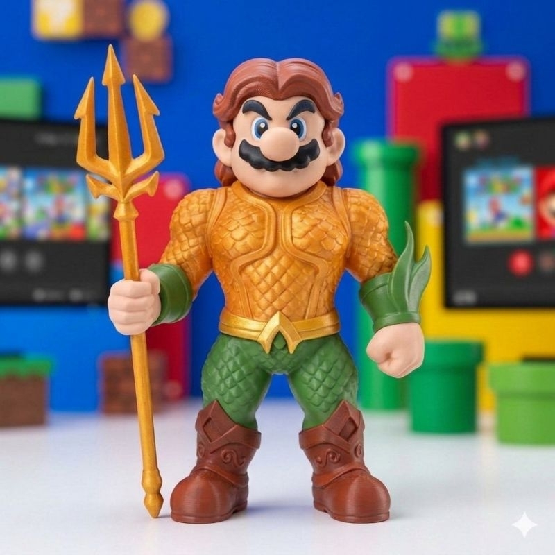 Action figure Mario Thor - colecionável exclusivo