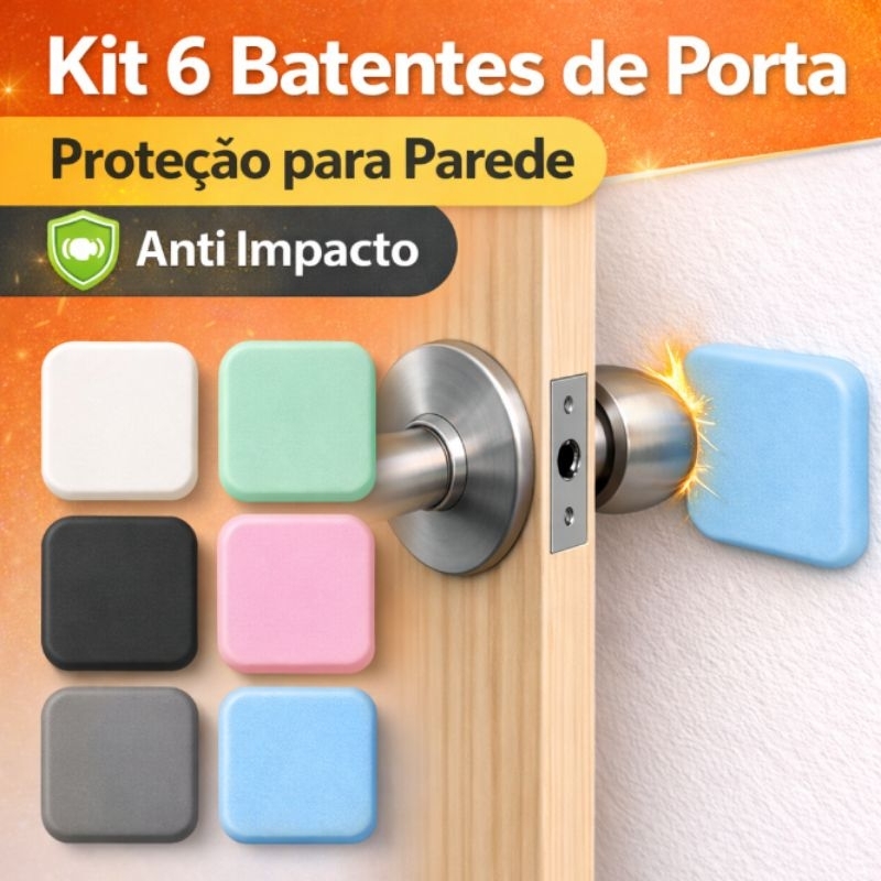 Batente de Porta Infantil Adesivo Silicone 4cm Protetor Parede Anti Impacto Maçaneta Porta Silicone