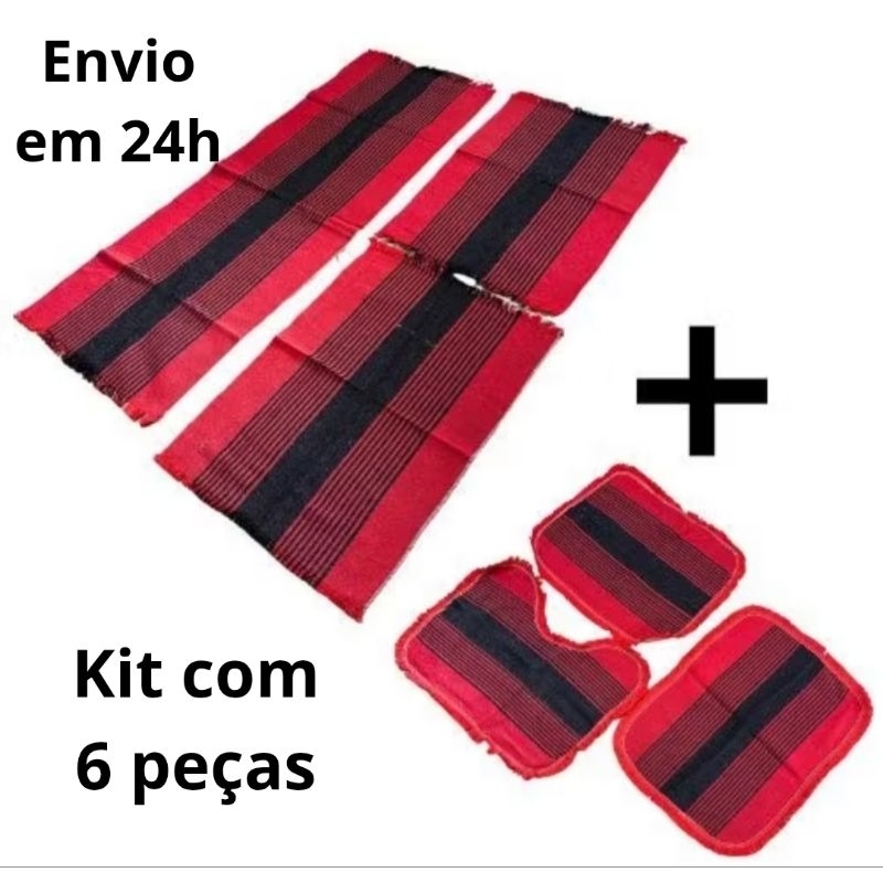 Kit Tapete Cozinha + Banheiro 6 Peças Passadeira 100x40 Lavável Confortável Envio Rápido