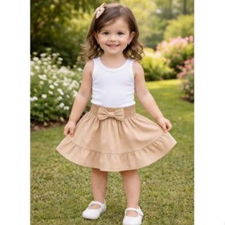 Saia Para Bebê Lisa Com Laço Varia Cores e Tamanhos Do RN ao 10 em Oferta na Shopee