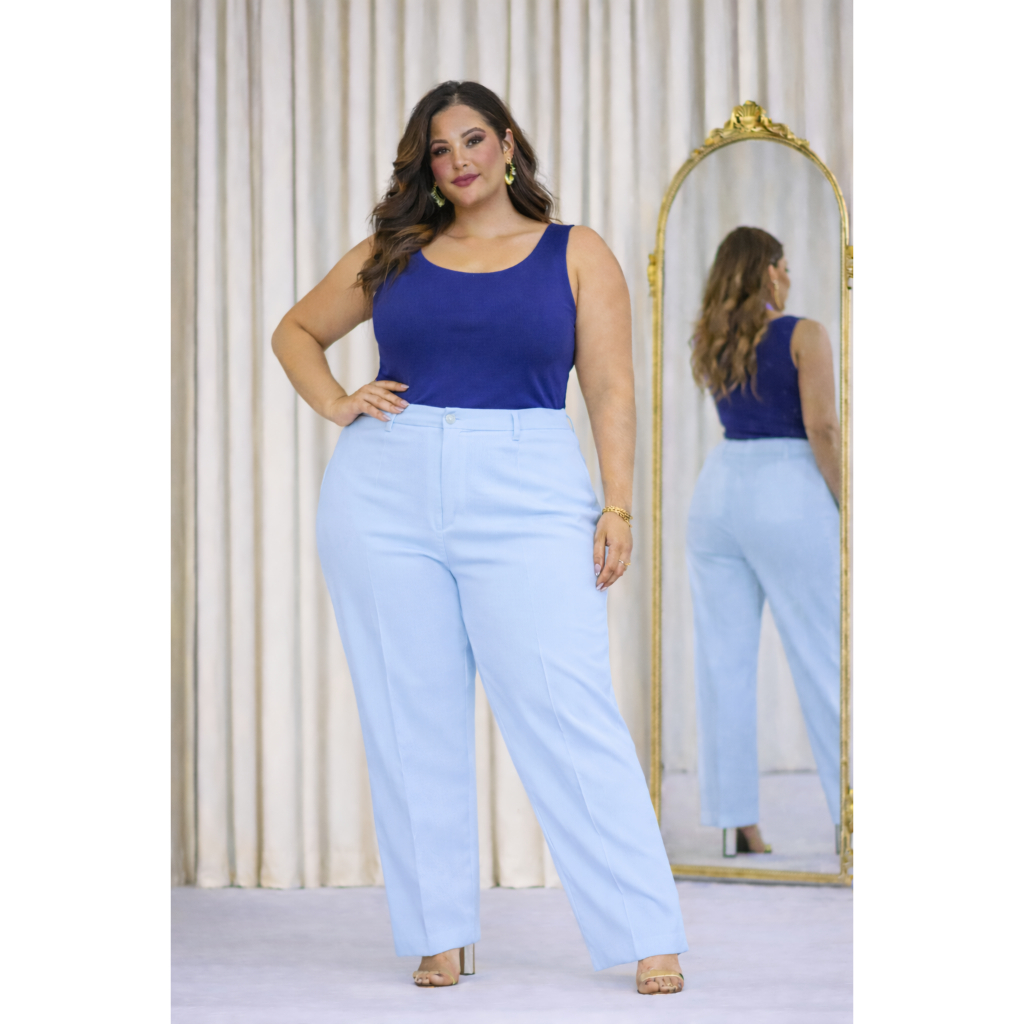 Calça Social Plus Size Feminina Alfaiataria Cintura Alta Elegante Confortável Trabalho Escritório