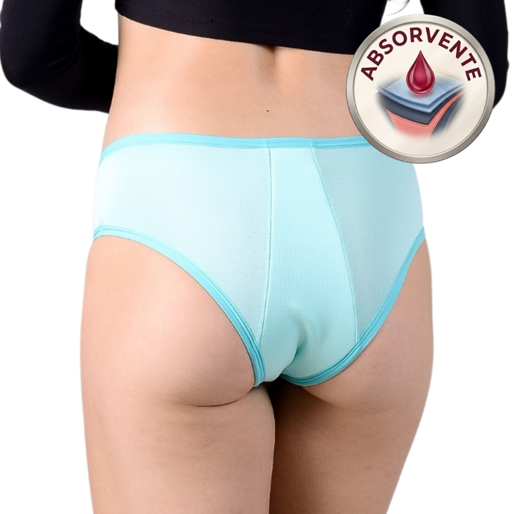 Calcinha Absorvente Menstrual Hotpant Antivazamento Antiodor Reutilizável Incontinência Leve