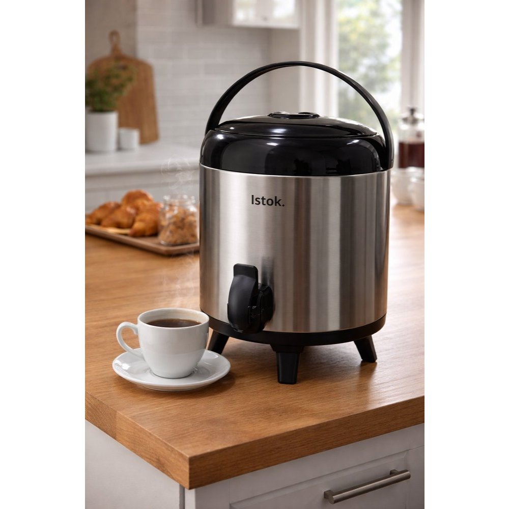 Botijão Térmico Inox com Torneira Dispenser 5,5L ou 9,5L Garrafa Térmica para Café, Chá, Água, Bebidas Geladas