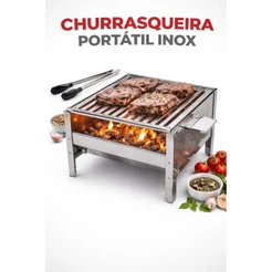 Mini Churrasqueira Portátil em 100% inox