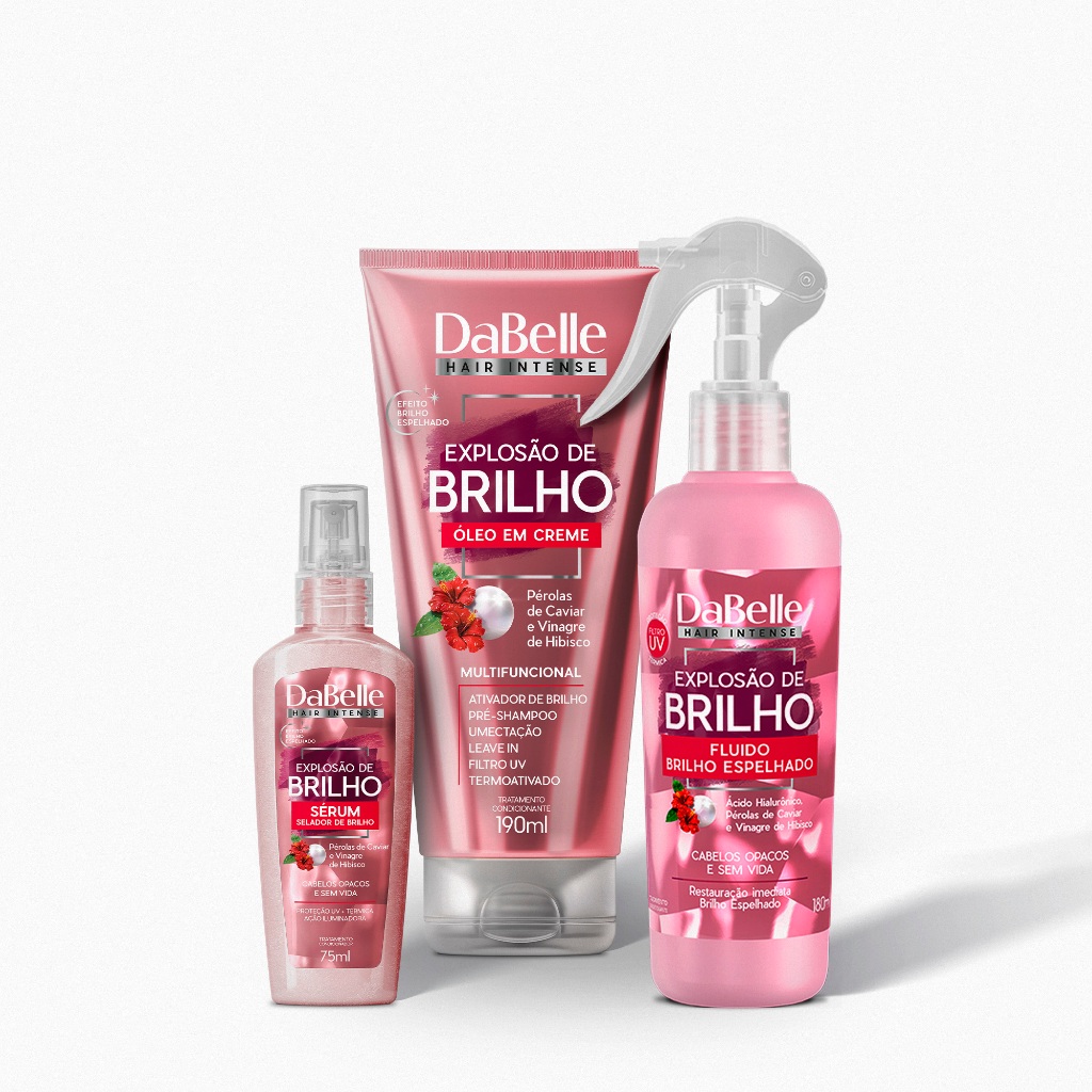 Kit Finalização Explosão de Brilho Dabelle Hair - 3 Produtos