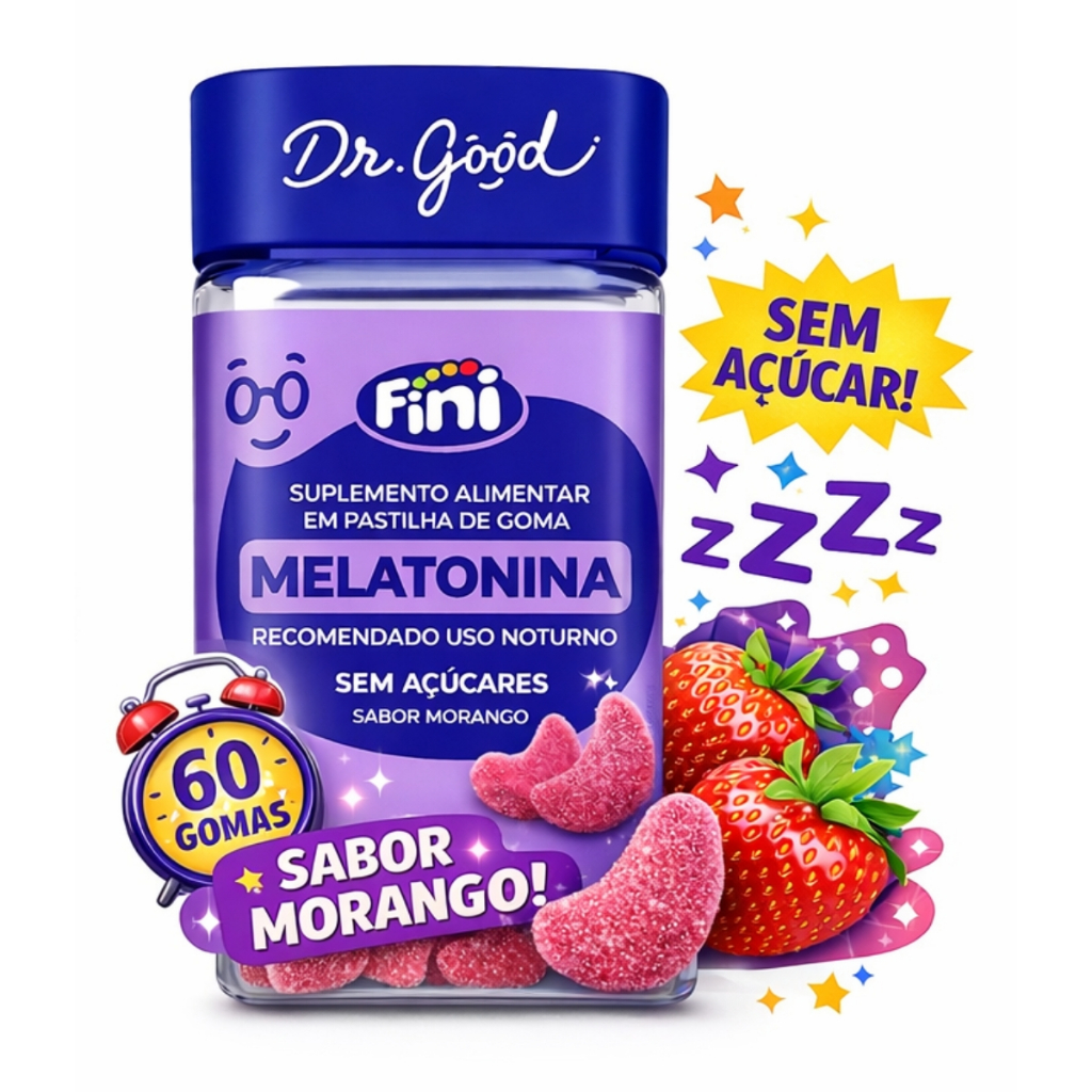 Melatonina Fini Dr. Good Morango 60 Gomas