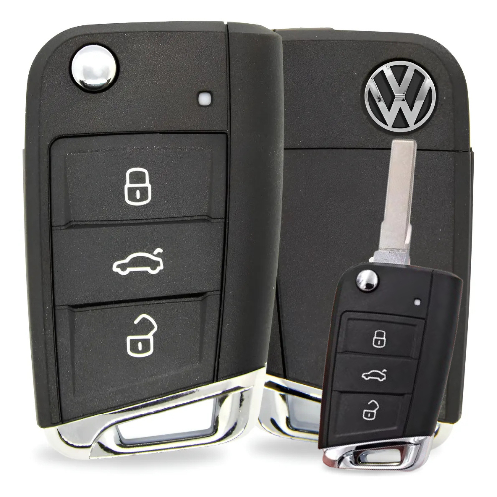 Chave Canivete Vw Golf Mk7 Gti R Line Novo Carcaça 3 Bts